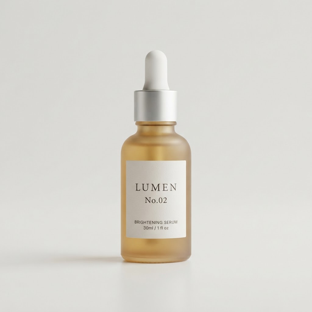 Studio product photo of a LUMEN serum bottle, the fidelity reference for this lot — sample